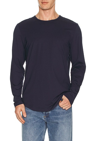 Ao Long Sleeve Curve Hem Tee Cuts