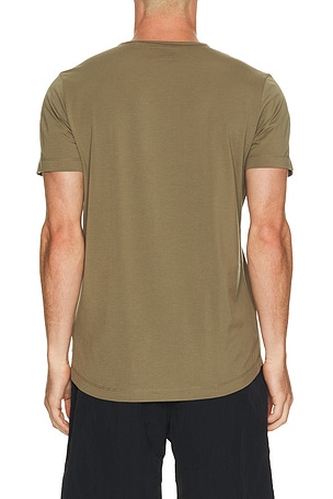Cuts Curve Hem Tee in Brown
