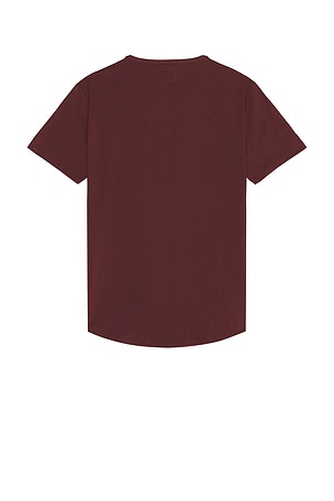 Cuts Curve Hem Tee in Burgundy