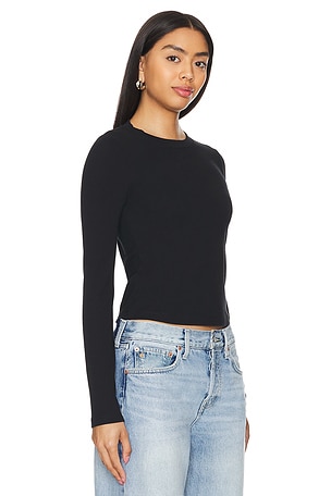 Cuts Long Sleeve Tomboy Tee in Black
