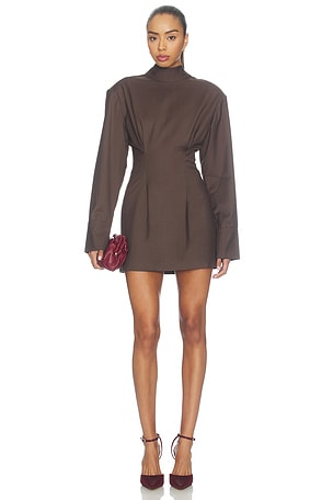 Wool Tie Back Mini Dress Courtney Zheng