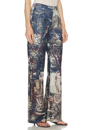 Courtney Zheng Tapestry Print Jeans in Blue