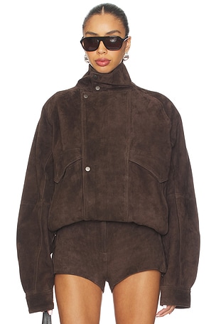 Suede Bomber Jacket Courtney Zheng