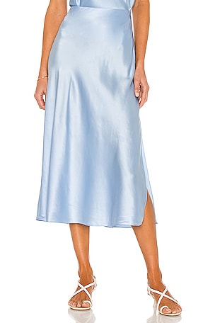 Light blue skirt silk best sale