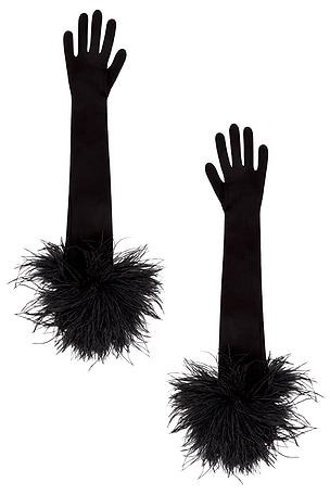 Feather Long Gloves David Koma