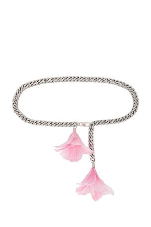 Feather Flower Detail Chunky Chain Belt David Koma