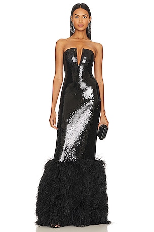 x REVOLVE Sequin And Feather GownDavid Koma$5,889