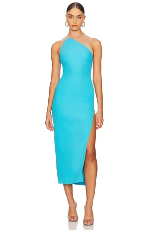 Asymmetric Neckline Midi Dress David Koma