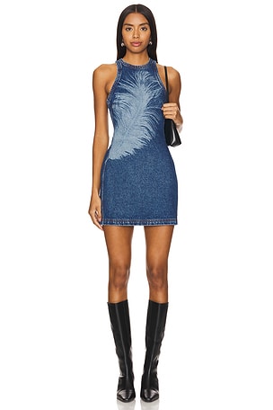 Feather Print Denim Mini DressDavid Koma$936NEW