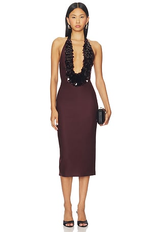 Payette Embroidered Neckline Halter Dress David Koma