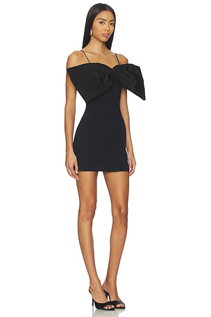 David Koma Oversized Bow Mini Dress in Black