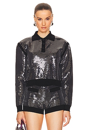 Sequins Embroidery Knit Top David Koma