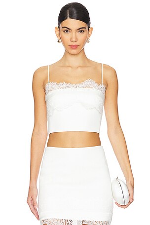 Lace Bra Detail Strapless Top David Koma