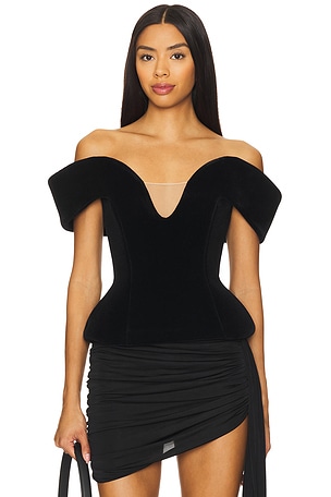 Off Shoulder Velvet Top David Koma