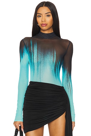 Mesh Long Sleeve Bodysuit David Koma