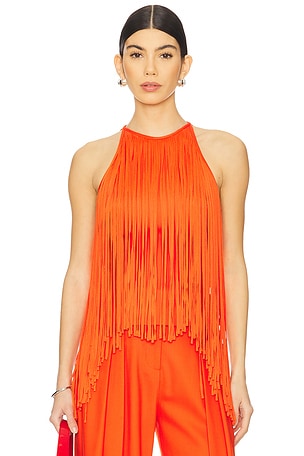 Fringe Neckline Halter Top David Koma