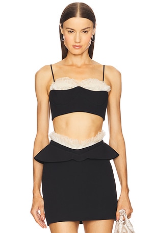 Ruffle & Feather Balconette Bra Top David Koma