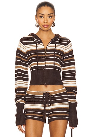 Surfside Striped Knit Zip Up Dairy Boy