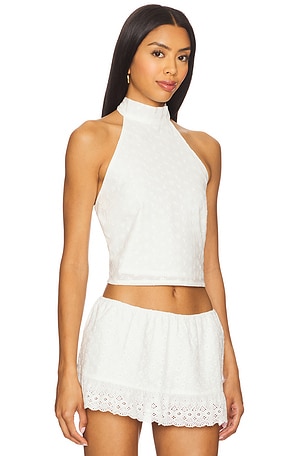 Dairy Boy Frances Eyelet Top in White
