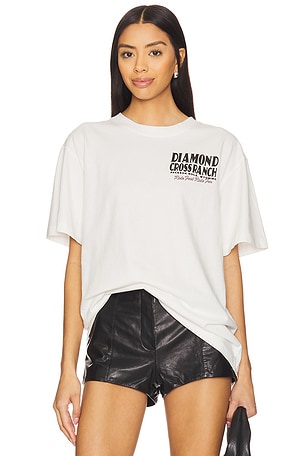 Diamond Cross Ranch Pizz Box Tee in White