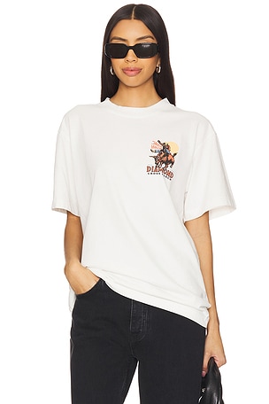 Diamond Cross Ranch Sunshine Bull Ride Tee in White