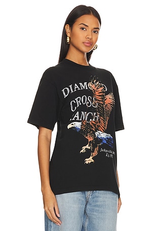 Diamond Cross Ranch Wing Span T-shirt in Black