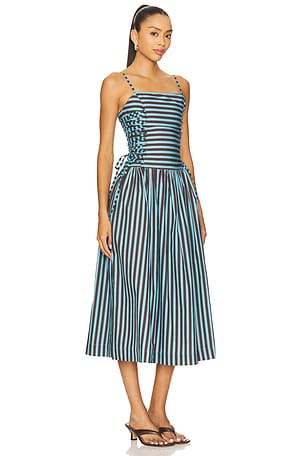Damson Madder Angelina Midi Dress in Blue
