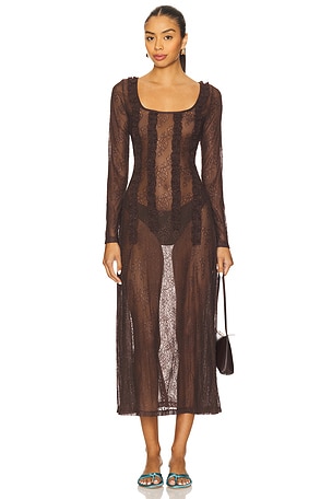 Raphi Lace Midi Dress Damson Madder