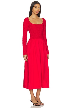 Damson Madder Malinda Super Smocked Dress in Red
