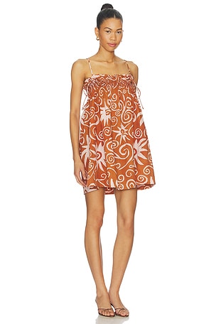 Damson Madder Lilo Mini Dress in Brown