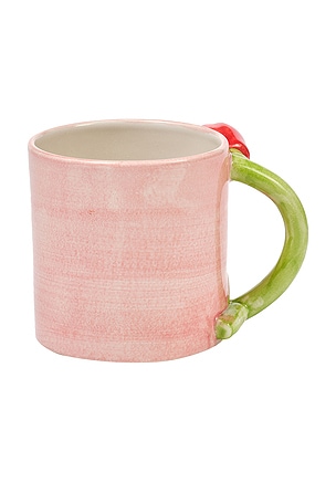 Damson Madder Hand Painted Tulip Handle Mug in Pink