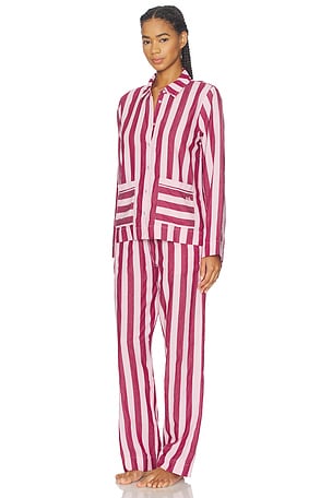 Damson Madder Florie Pajama Set in Pink. Size US 4/ UK 8. Also