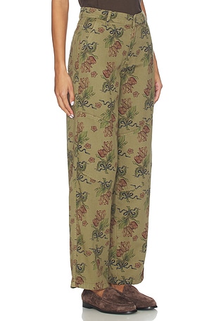 Damson Madder Drew Wide Leg in Olive