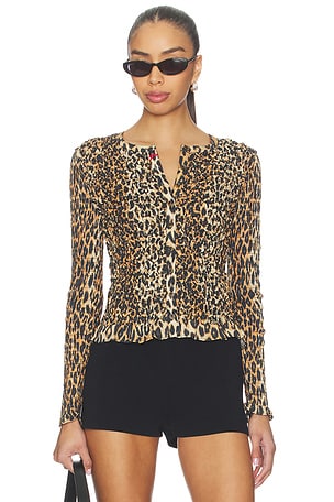 Elliana Smocked Cardi Damson Madder