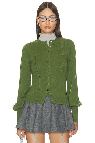 Marla Wool Cashmere Blend Cardigan Damson Madder