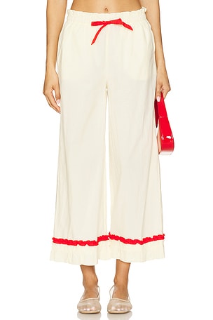 Tula Frilly Hem Trouser Damson Madder
