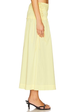 Damson Madder Charlotte Midi Skirt in Yellow