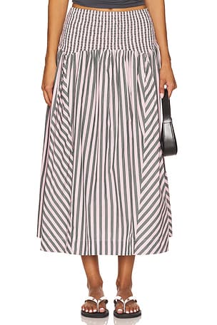 Layla Godet Midi Skirt Damson Madder