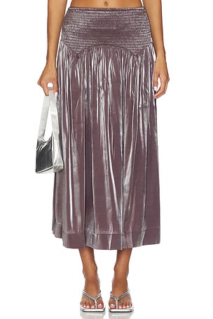 Layla Midi Skirt Damson Madder