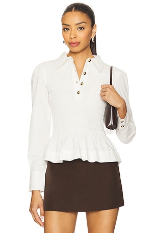 Hazel Shirred Shirt Damson Madder