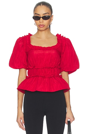 Everly Ruffle Blouse Damson Madder