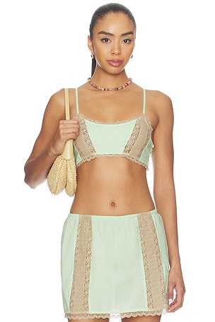ADDISON LACE BRALETTE 탑 Damson Madder
