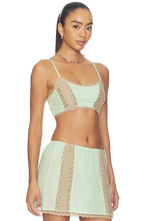 Damson Madder Addison Lace Bralette Top en Vert