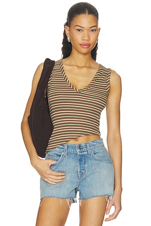 ARLEA V-NECK TANK 탑 Damson Madder