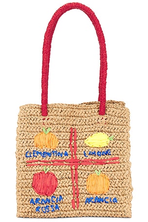 Fruity Raffia Bag Damson Madder
