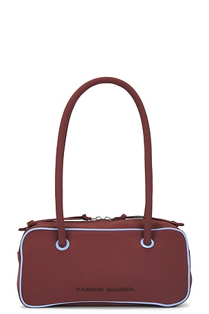 Benny Mini Bowler Bag in Chocolate and Blue Damson Madder