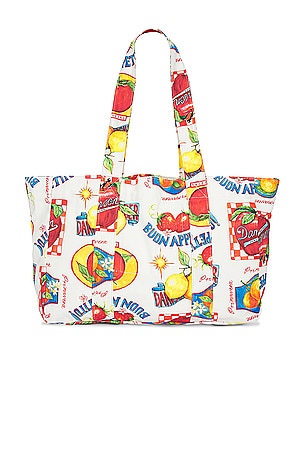 Damson Madder Bon Appetito Tote Bag in White