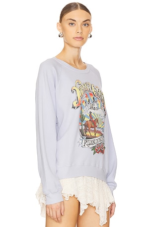 DAYDREAMER Johnny Cash Ghost Riders Vintage Sweatshirt in Lavender