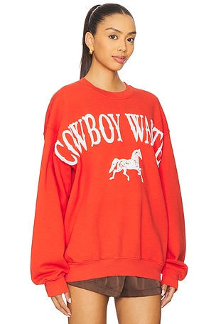 DAYDREAMER Cowboy Wanted Boyfriend Crew in Red