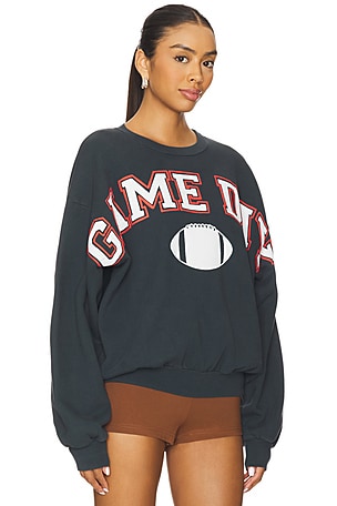 DAYDREAMER Game Day Crew Sweatshirt in Grey